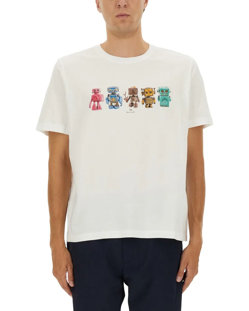 Paul Smith PS von Paul Smith Robot Print T -Shirt White