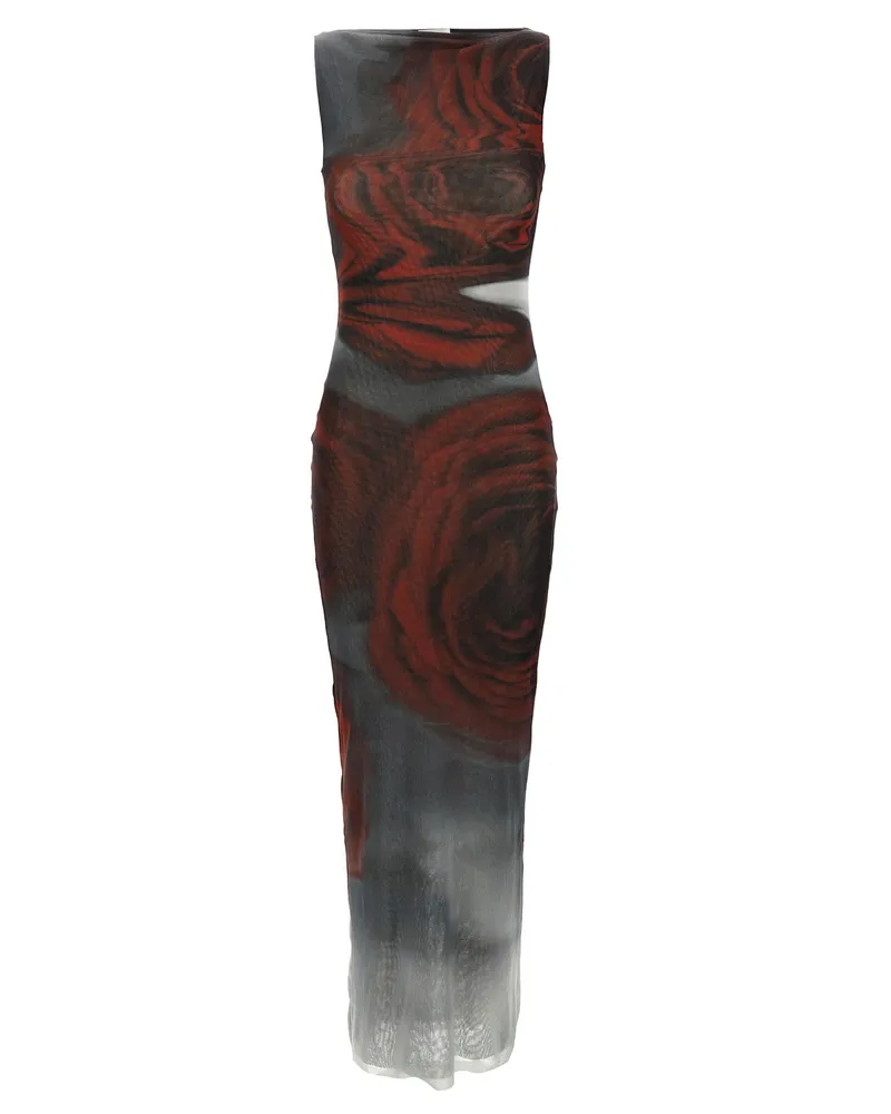Jean Paul Gaultier verschwommenes Rosenkleid Multicolor