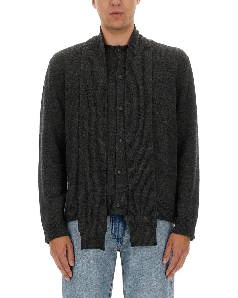 Maison Margiela Wool Cardigan Grey