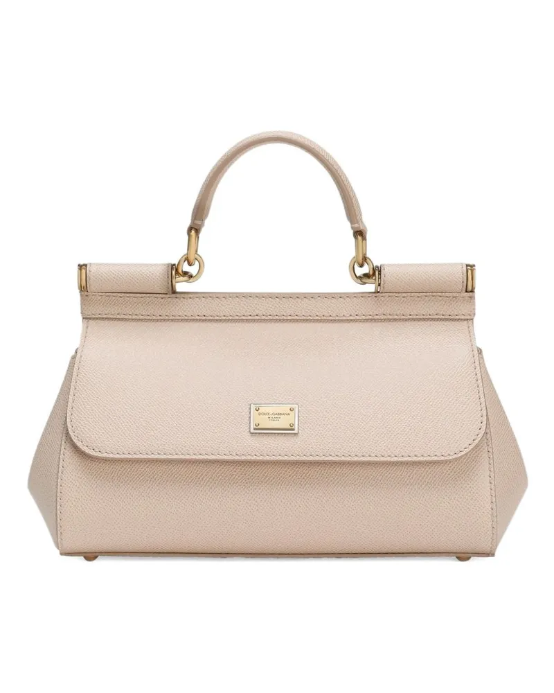 Dolce & Gabbana Sizily Lederhandtasche Powder