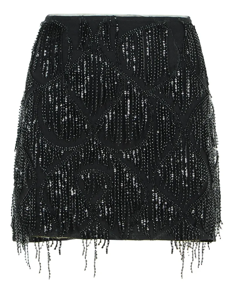 ROTATE Birger Christensen Drehen Sie 'Tula' schwarzer Polyester -Minirock Black