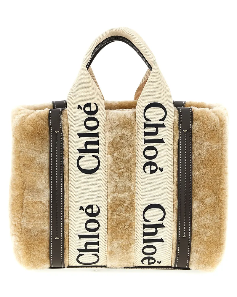 Chloé Woody' kleine Handtasche Beige