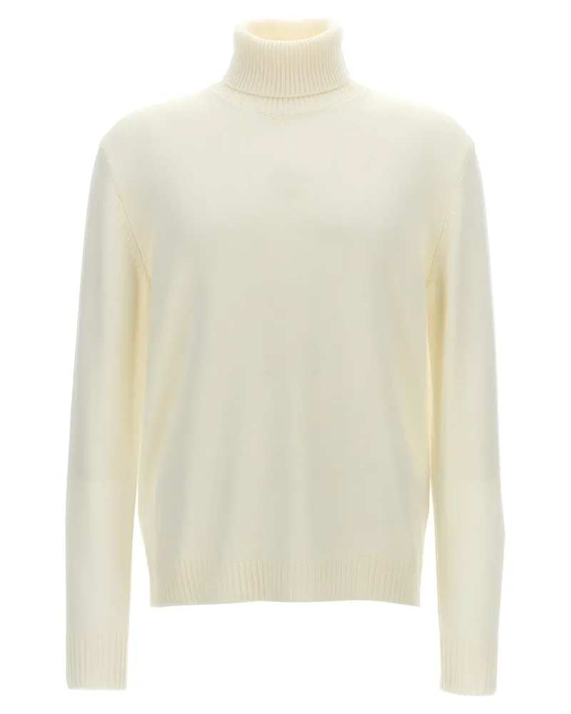 Ballantyne Woll Rollkragenpullover White