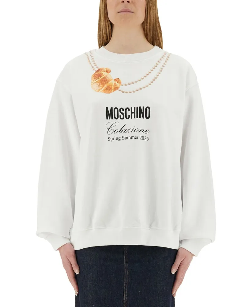 Moschino Frühstück" Sweatshirt White