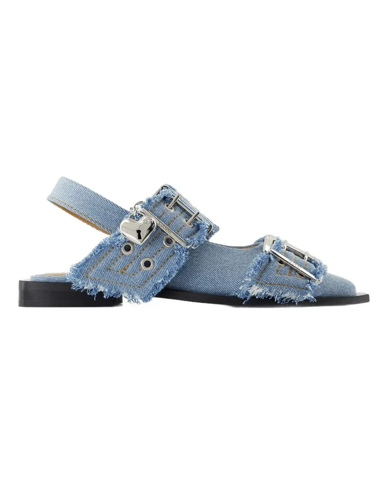Ganni Charms Ballerinas  Denim Blau Blue