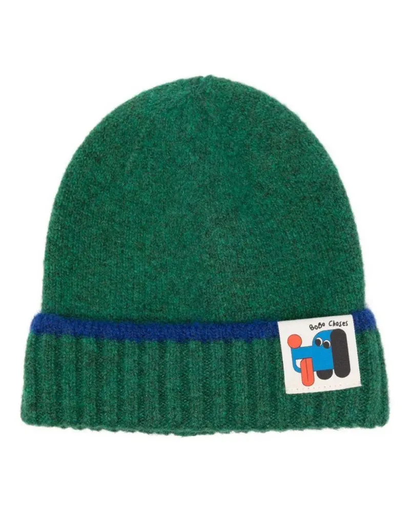 BOBO CHOSES Bobo wählte Beanie Hut mit Logo Green