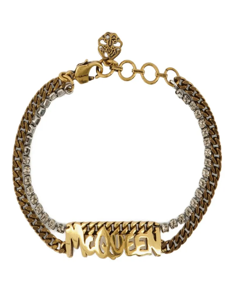 Alexander McQueen Graffiti -Armband  Antic Gold Metall Rosa