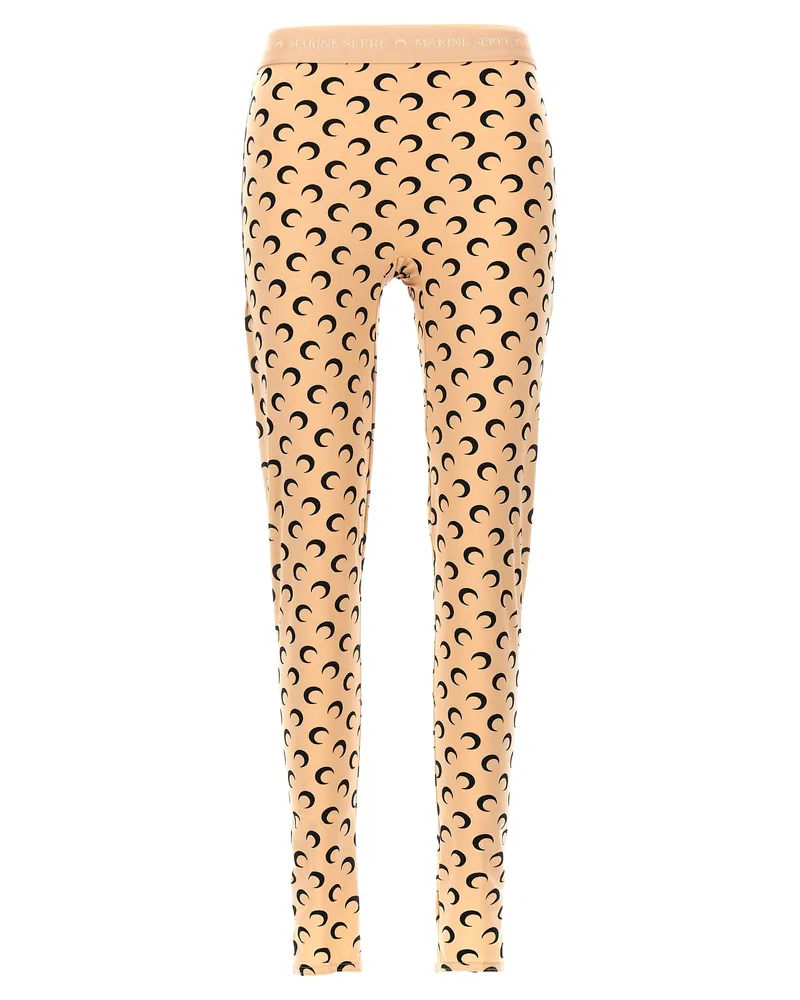 Marine Serre Mond gedruckt' Leggings Beige
