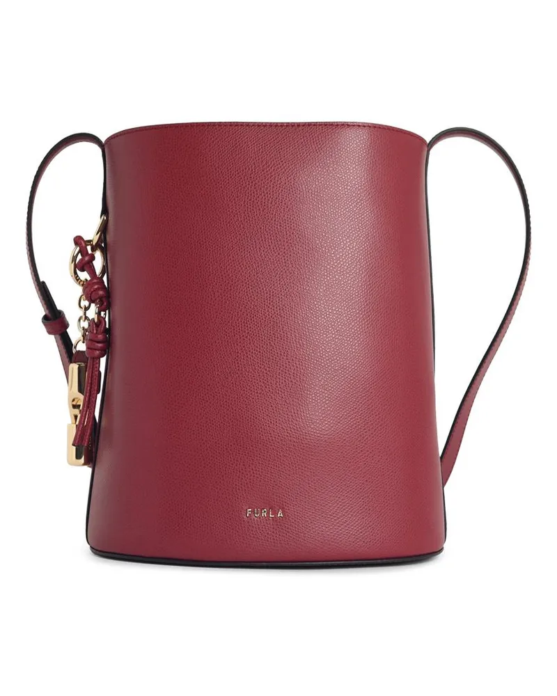 Furla Roxie“ Beuteltasche aus burgunderfarbenem Lear Bordeaux