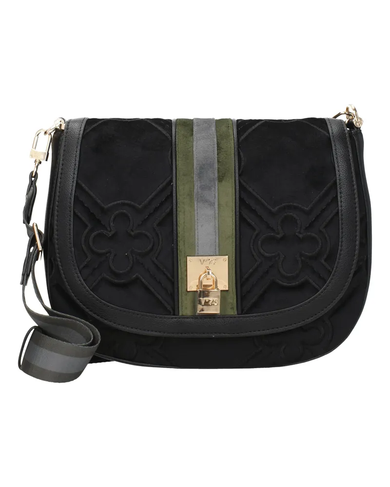 V°73 Damens Umhängetaschen Stoff Schwarz/Mehrfarbig -