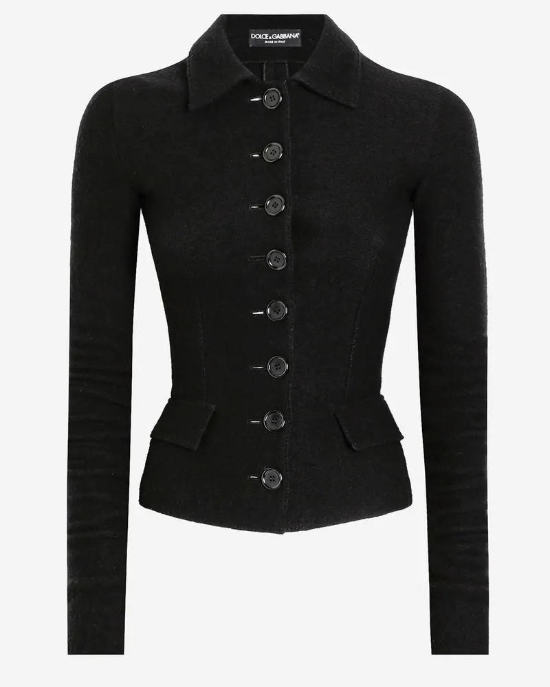 Dolce & Gabbana Single Breasted Woll Tuchjacke Black
