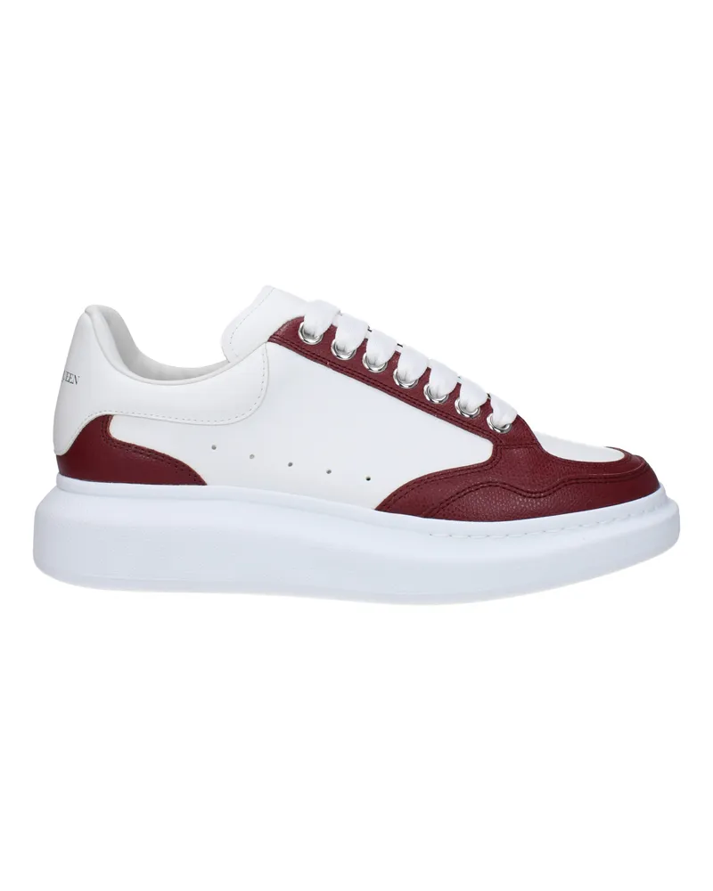 Alexander McQueen Alexander Mc Queen Herrens Sneakers Leder Weiß/Burgund -