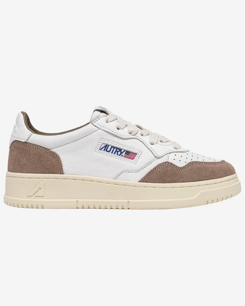 AUTRY Medalist niedrige Ledersneaker Beige