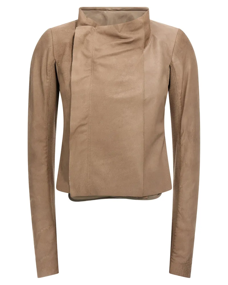 Rick Owens Low Neck Biker' Jacke Pink
