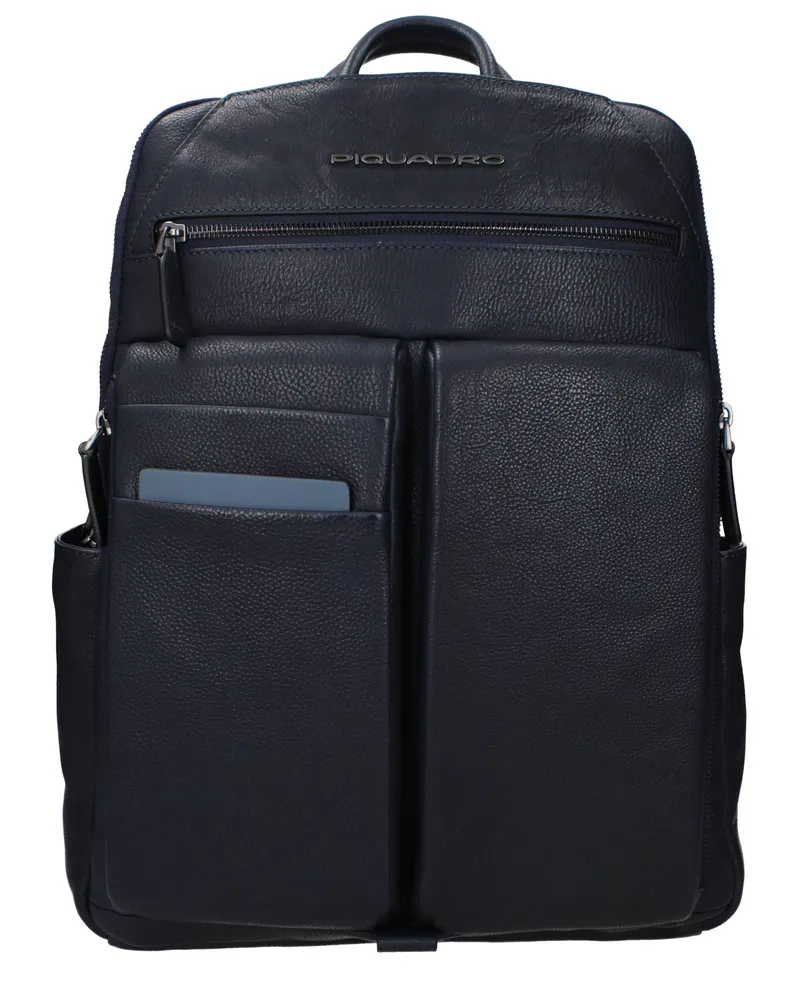 Piquadro Herrens Rucksäcke und Beutel aus blauem Leder -