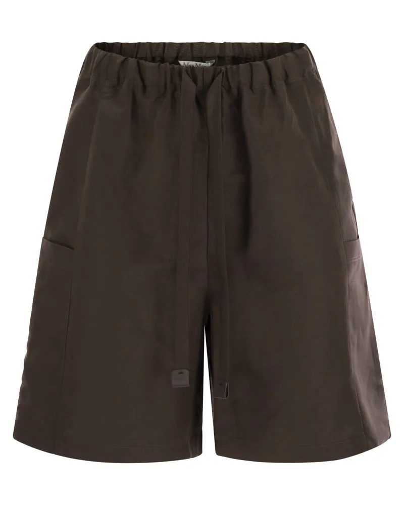 Max Mara Quebec Bermuda Shorts in Leinen und Seide Brown