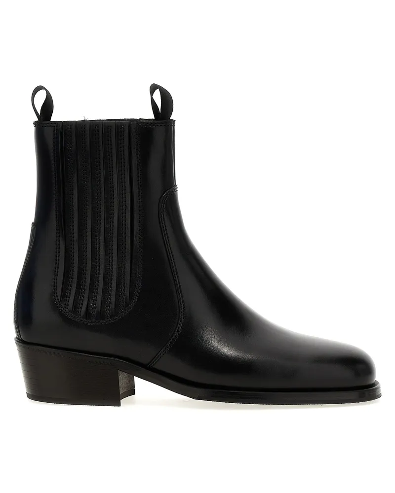 Christophe Lemaire Chelsea-Lederstiefeletten Black