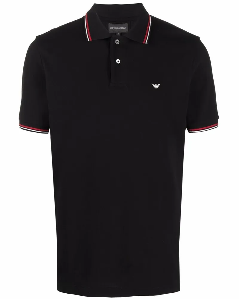 Emporio Armani Cotton Polo -Hemd Black