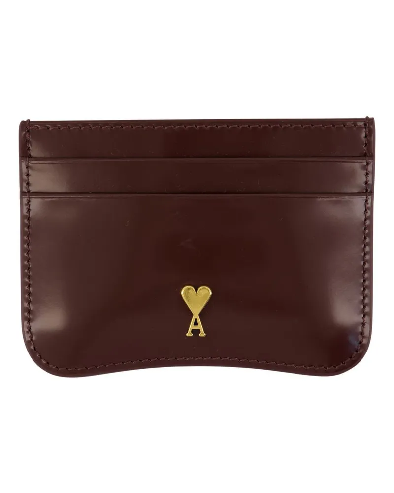 AMI Paris Paris Paris Karteninhaber  Leder Bordeaux Burgund