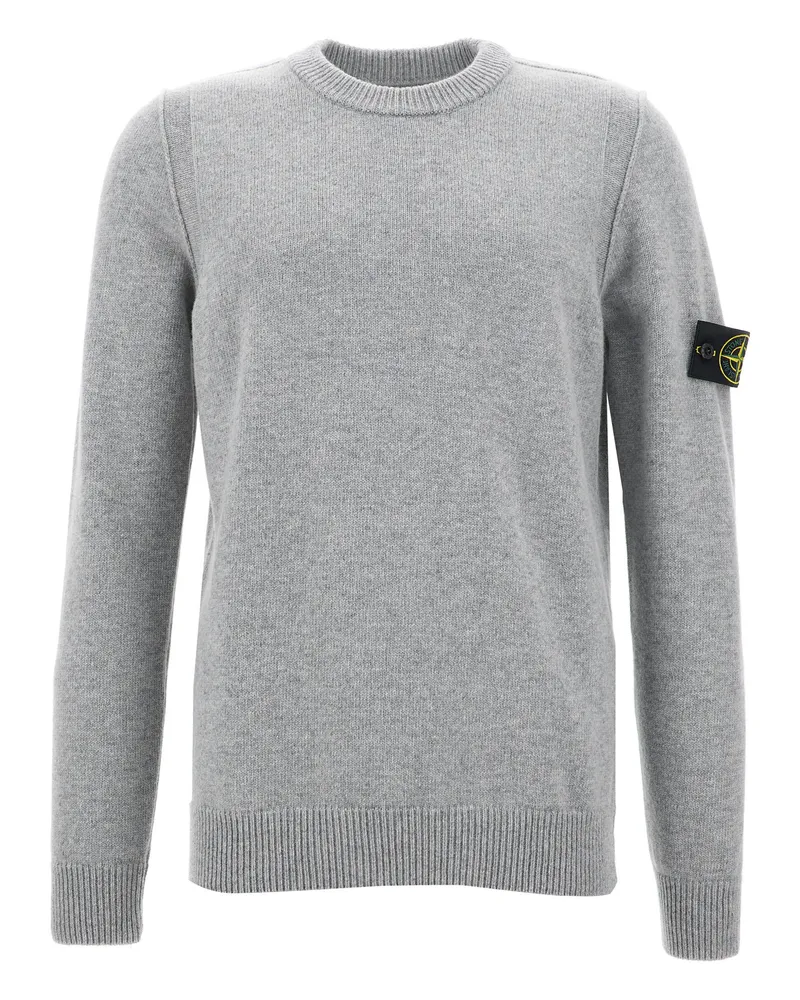 Stone Island Logo Abzeichenpullover Gray