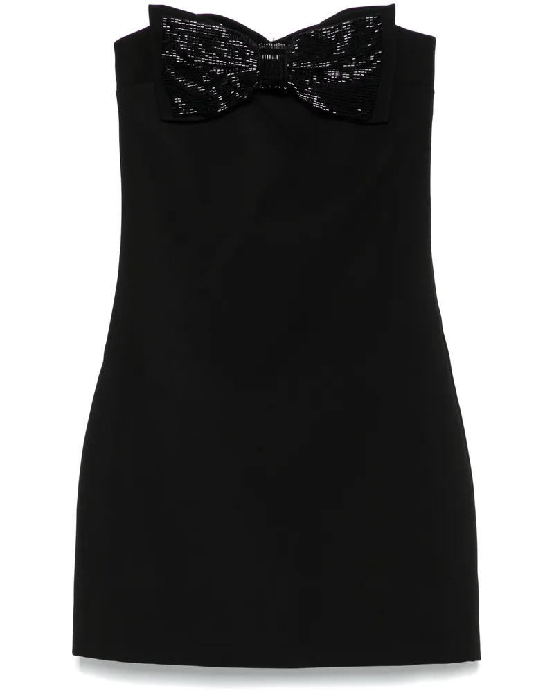 Self-Portrait Black Crepe Bandeau Mini Kleid 