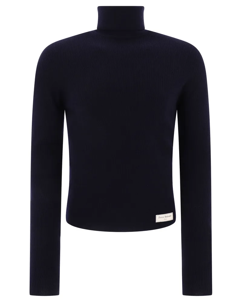Balmain Pullover mit Patch -Logo Blue