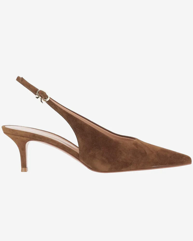 Gianvito Rossi Robbie Slingback aus Wildleder Brown