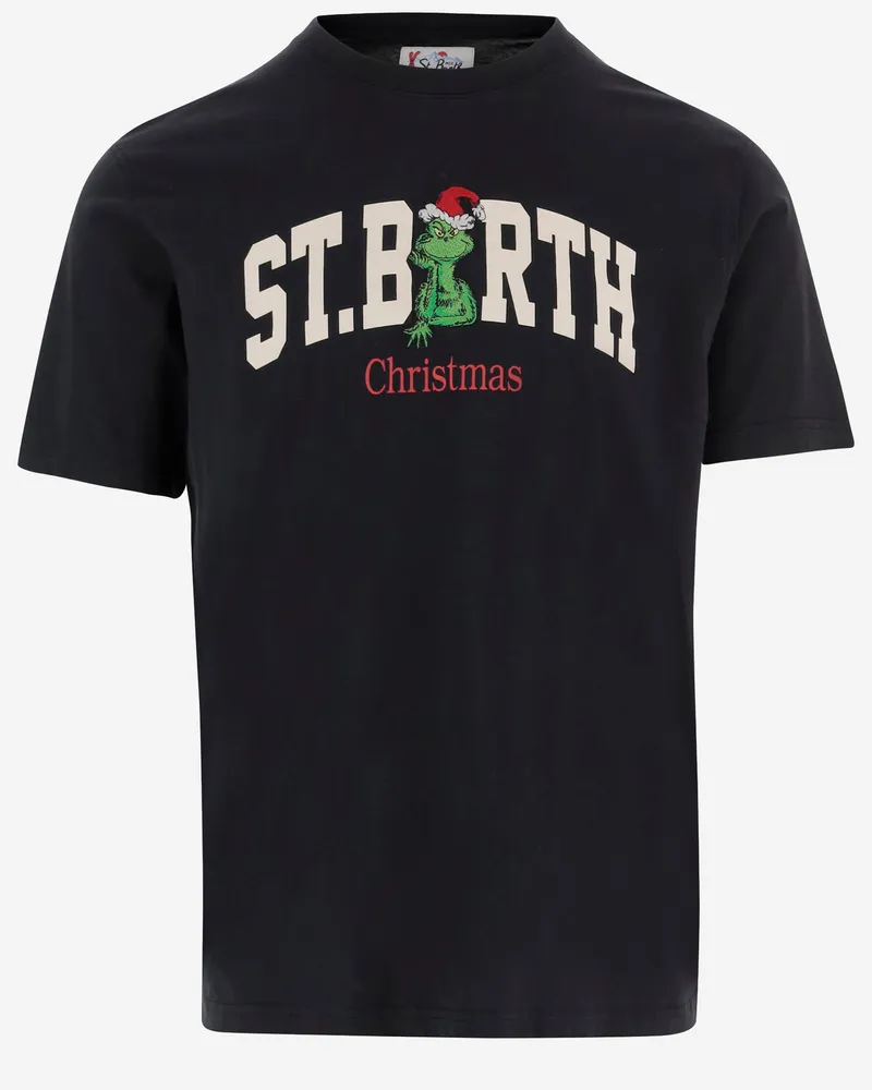 MC2 Saint Barth Baumwoll-T-Shirt mit Logo Blue