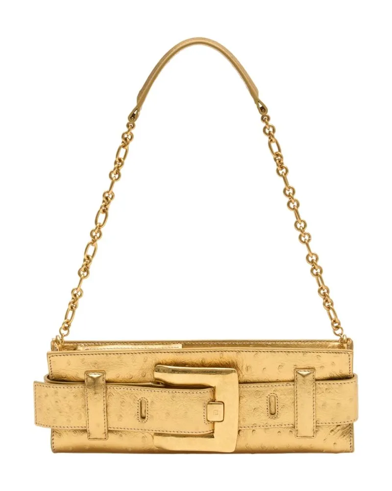 Balmain Anthem Clutch  Leder Gold Gold