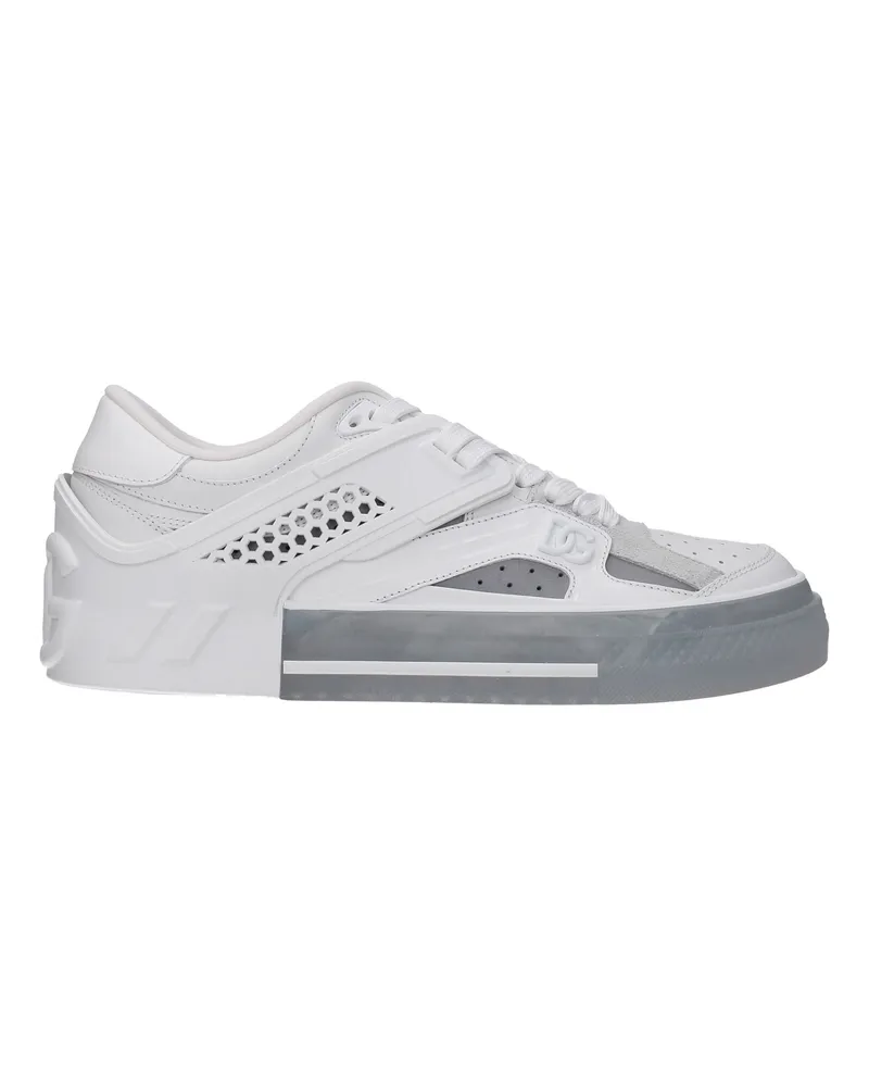 Dolce & Gabbana Sneakers Männer Leder weiß/Silber -
