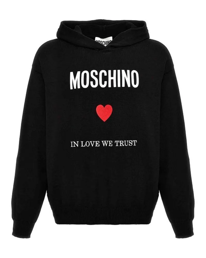 Moschino Couture in Love Wir vertrauen mit Kapuzen -Sweatshirt Black