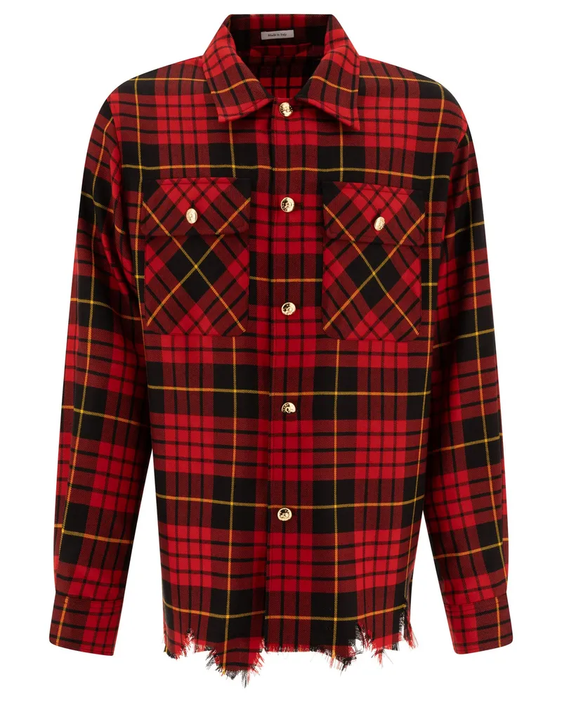 Alexander McQueen Alexander MC Queen Destgierte Tartan Overshirt Red