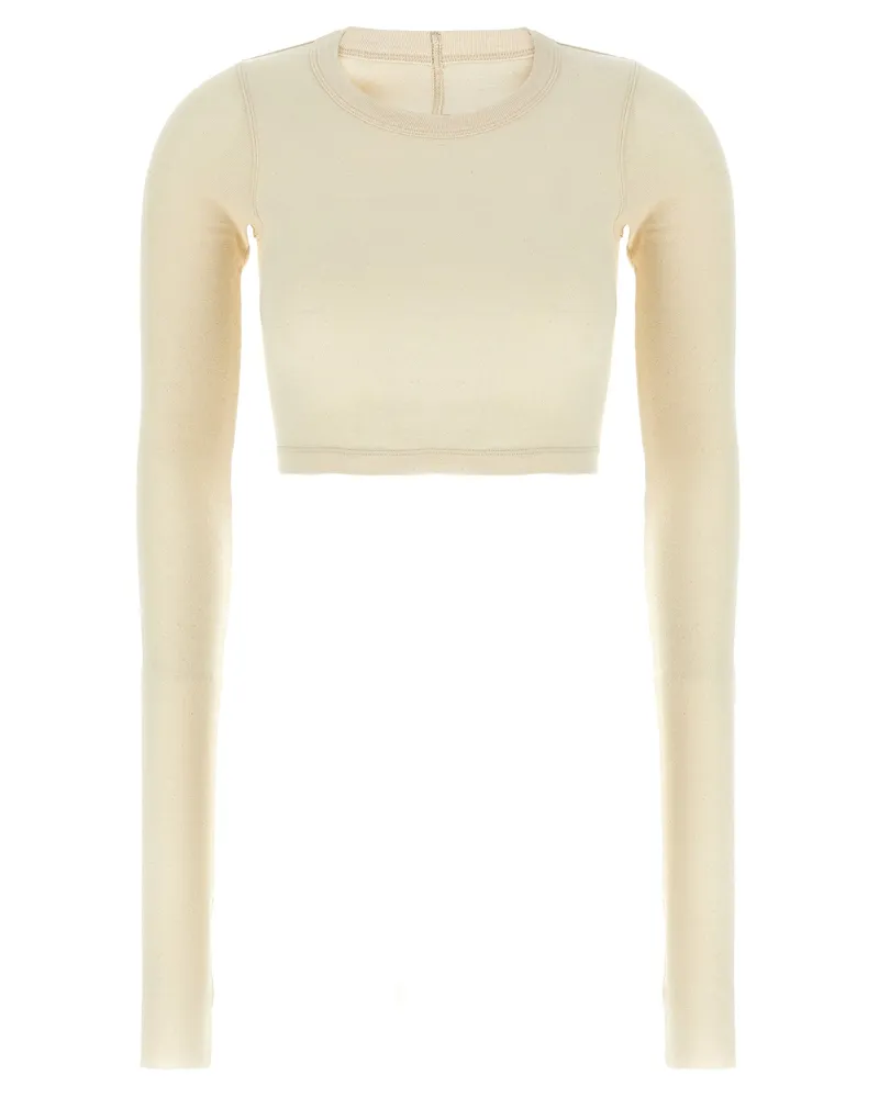 Rick Owens ls Crop t' T -Shirt Beige