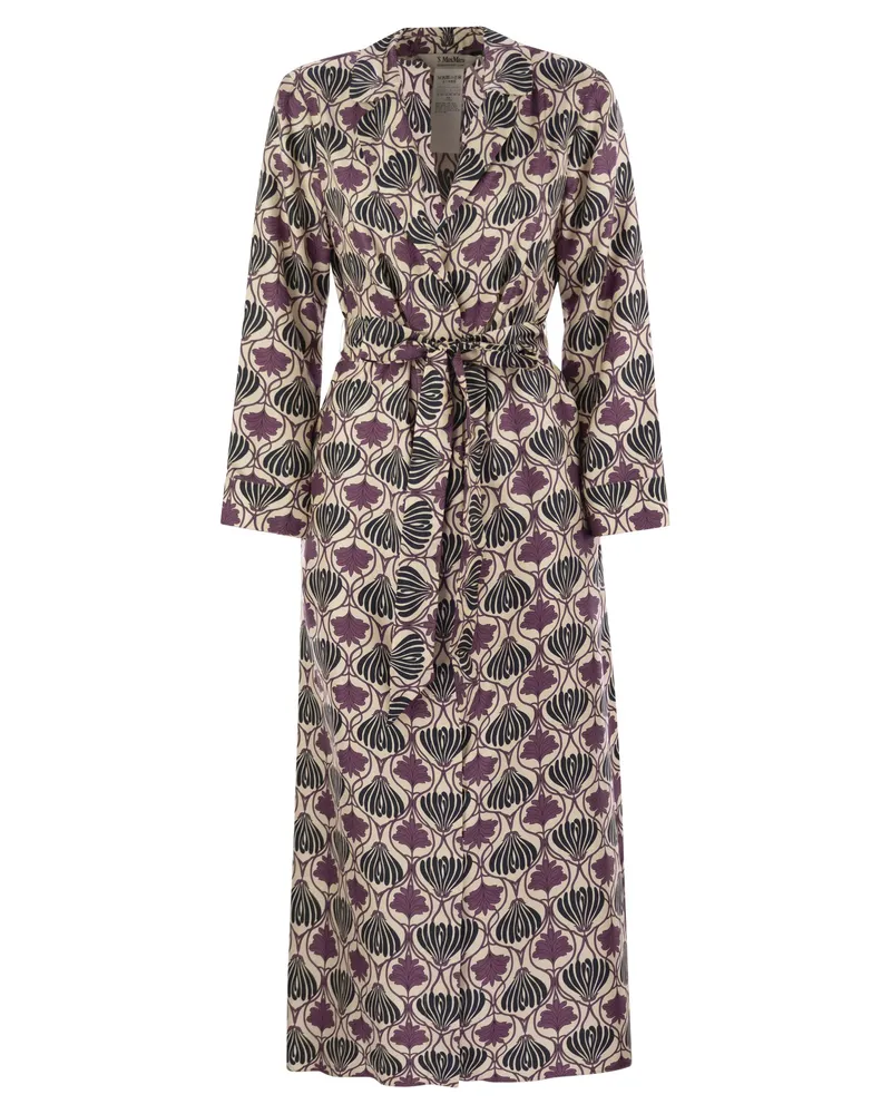Max Mara Albert gedruckt Seiden Kaftan Kleid Purple