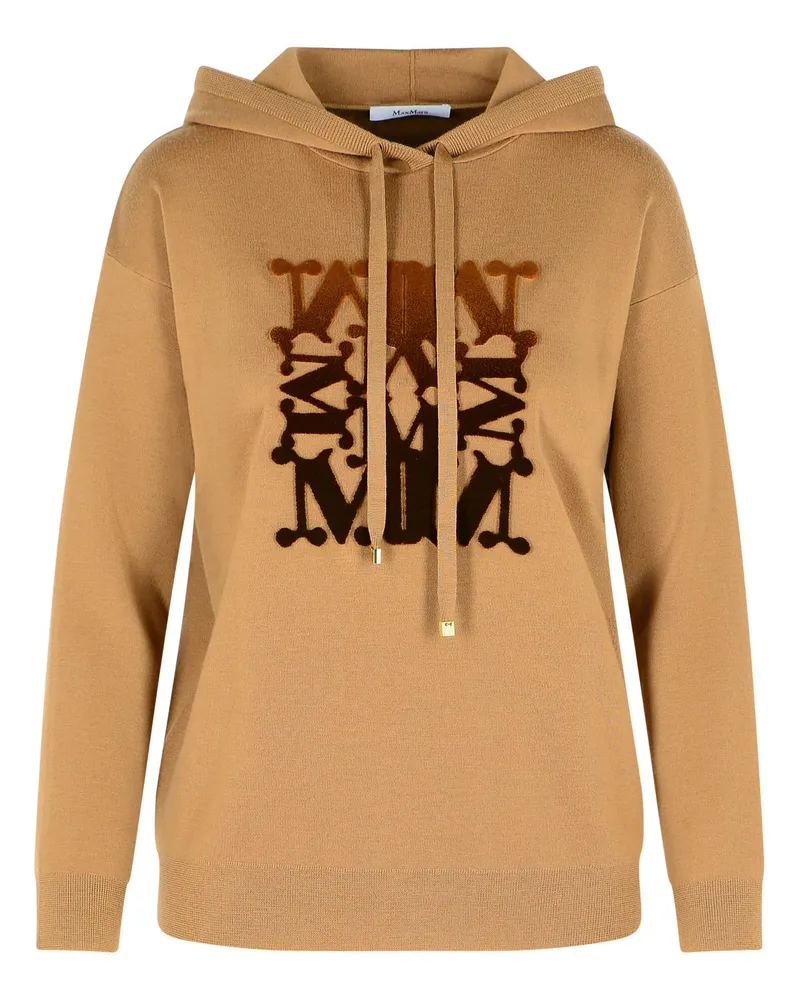 Max Mara Camel Virgin Wolle Sweatshirt Beige