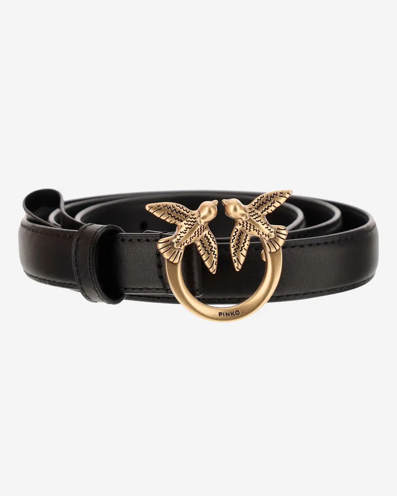 Pinko Love Berry Ledergürtel Black