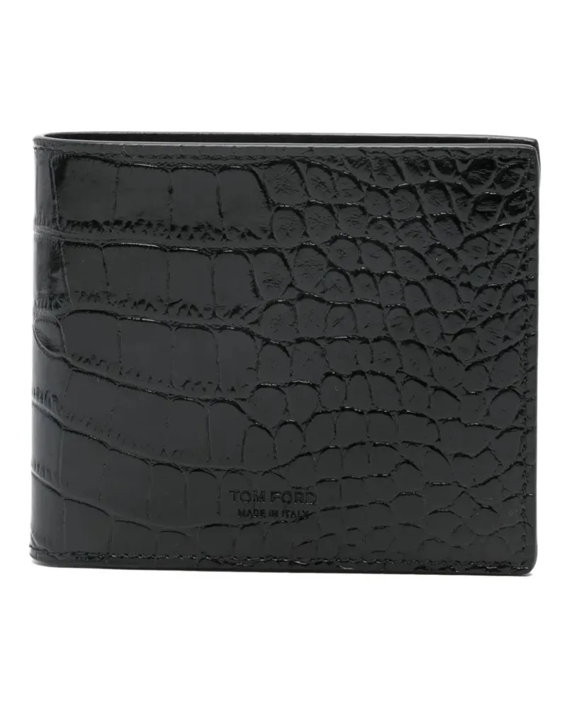 Tom Ford Crocodile geprägte Lederbrieftasche Black