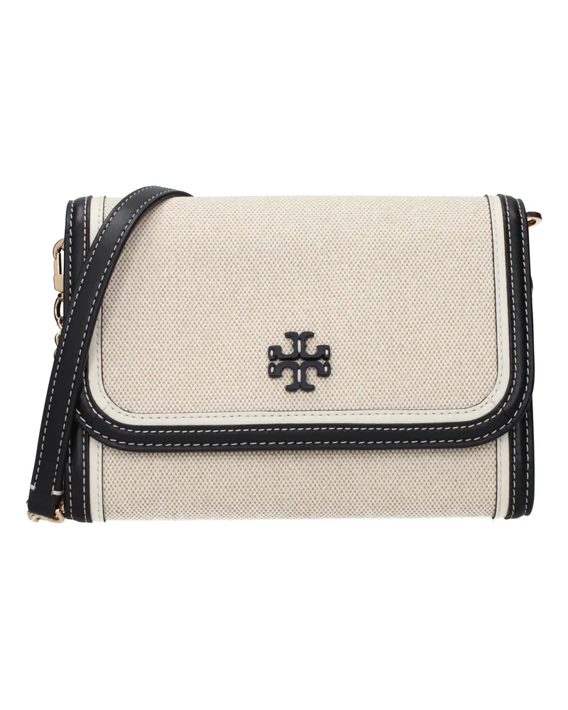 Tory Burch Emerson Pochette Damens Stoff Beige/Schwarz -