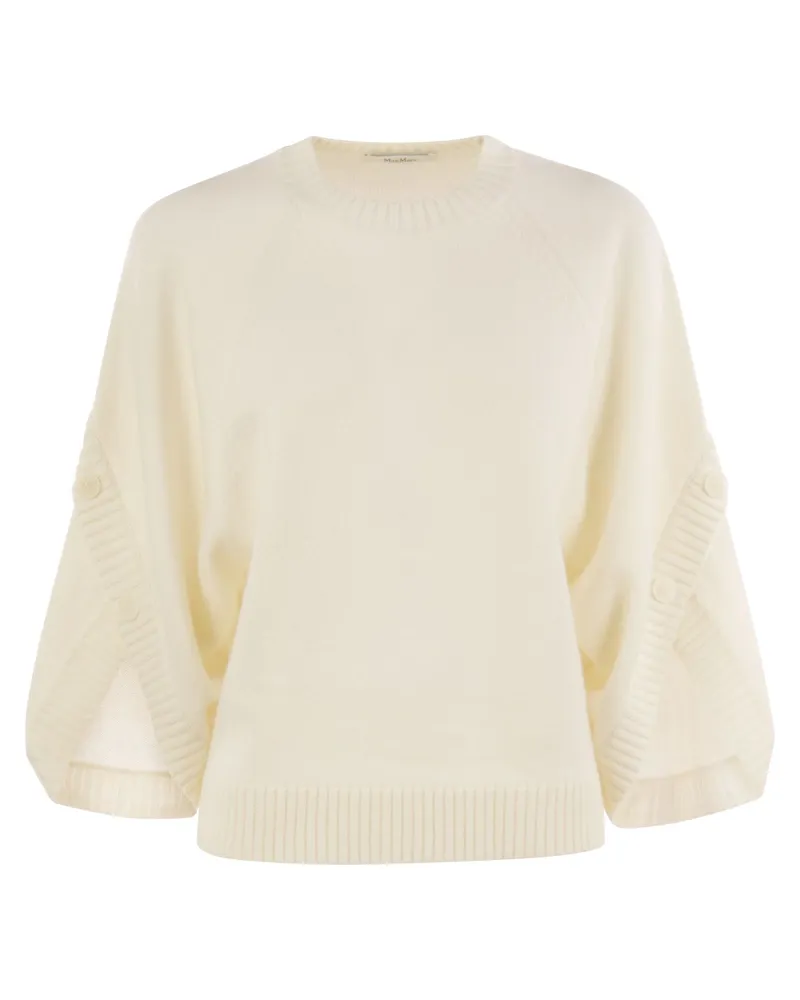 Max Mara Ampex Wolle und Kaschmir über Pullover White