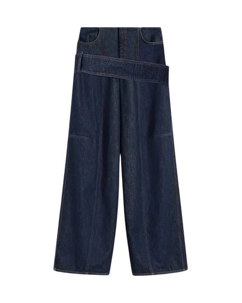 SPORTMAX Denim-Hose mit weitem Bein, Runway Blue Blu