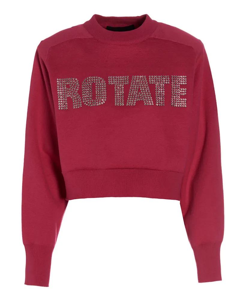 ROTATE Birger Christensen Dreh Birger Christensen 'fester Strassstein' Sweatshirt Fuchsia