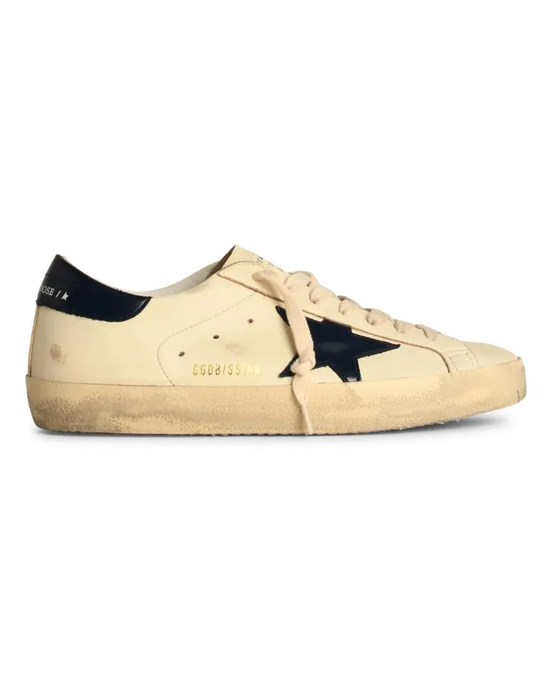 Golden Goose Super Star Classic Sneakers in White Nappa Lear Beige