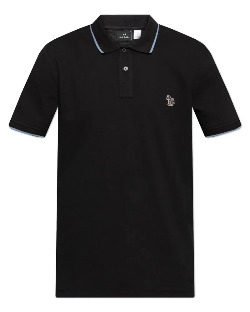 Paul Smith PS von Paul Smith Zebra Badge Baumwollpolo -Hemd Black