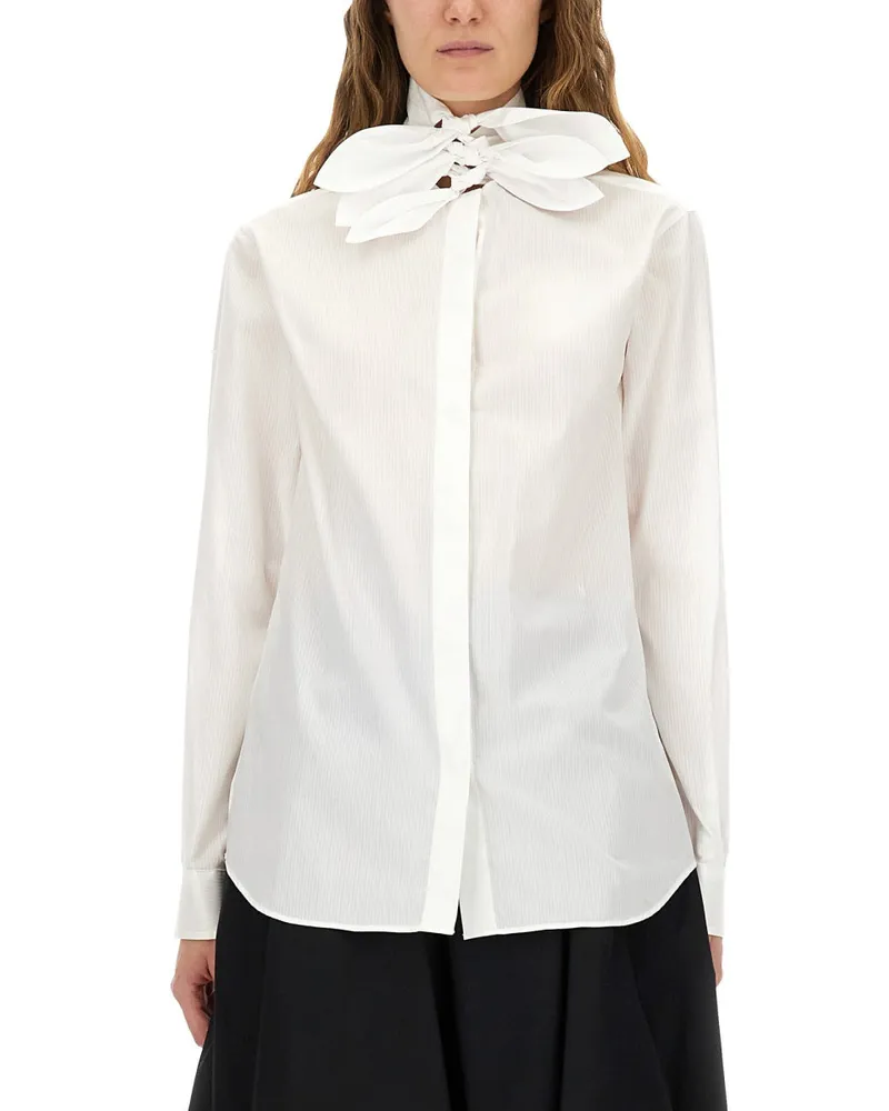 Moschino Cotton Poplin Jacquard Hemd White