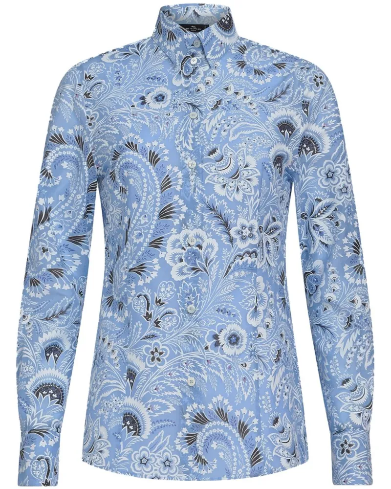 Etro Baumwoll- und Seidenmischhemd Clear
