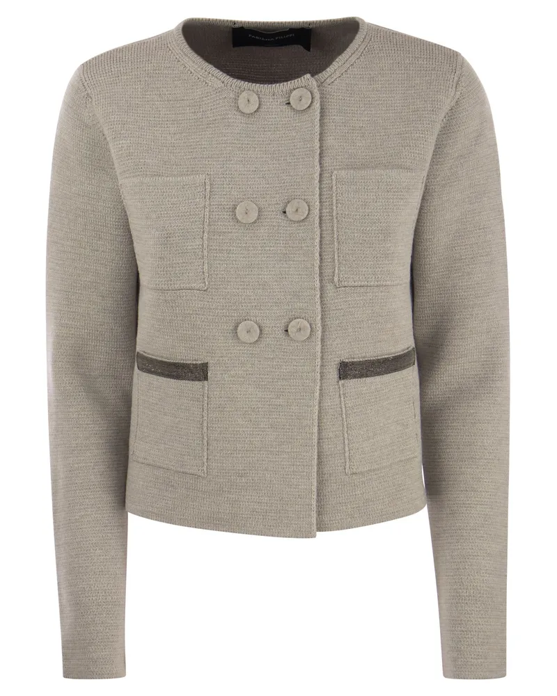 Fabiana Filippi Merino Wolljacke Turteltaube
