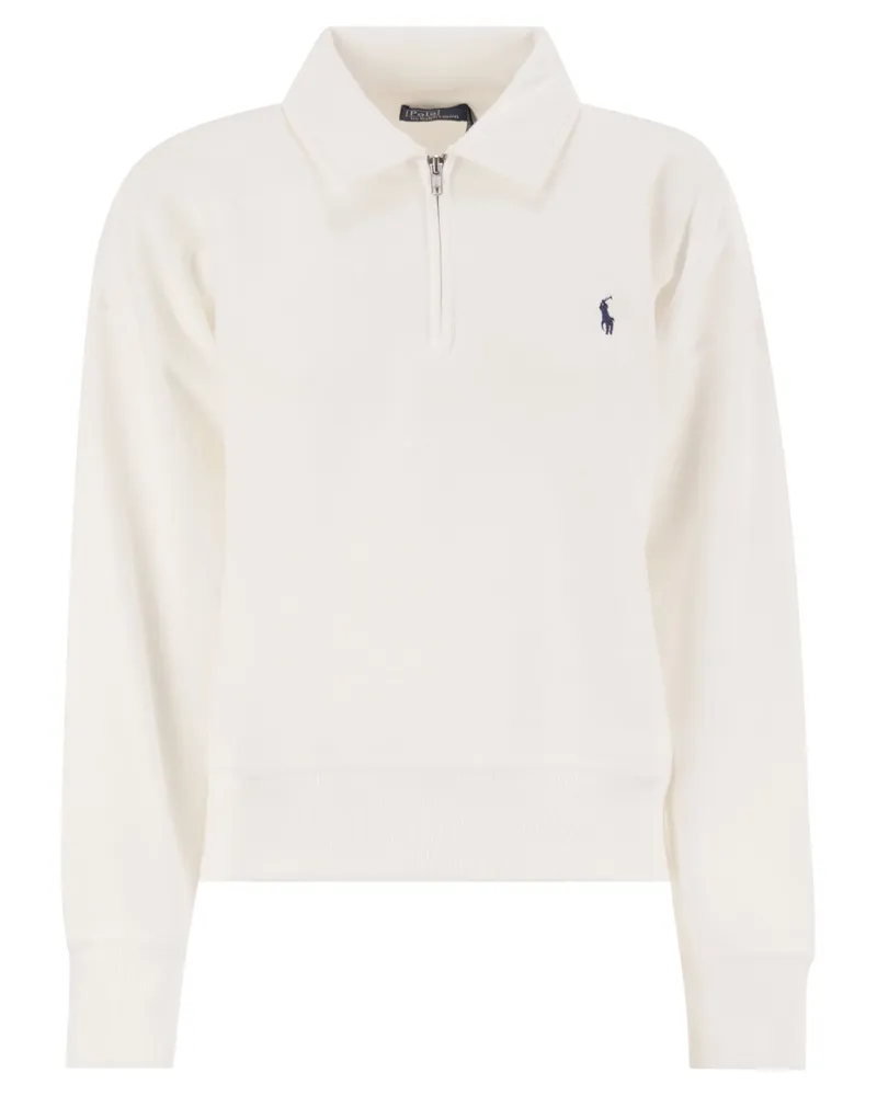 Ralph Lauren Quarter Reißverschlusspullover White