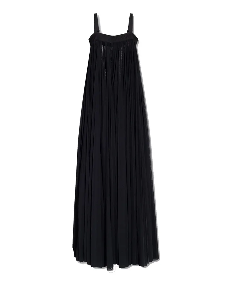 Dolce & Gabbana Maxi Faltenkleid Schwarz
