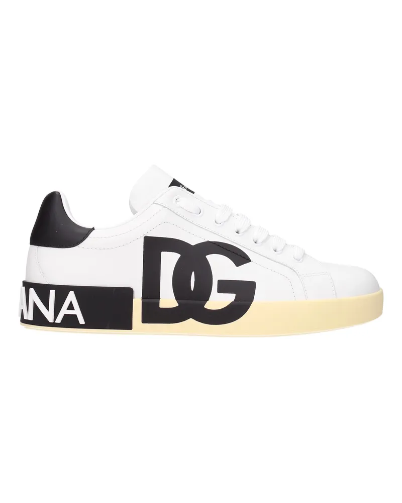 Dolce & Gabbana Dolce&Gabbana Herrens Sneakers Weiß/Schwarzes Leder -