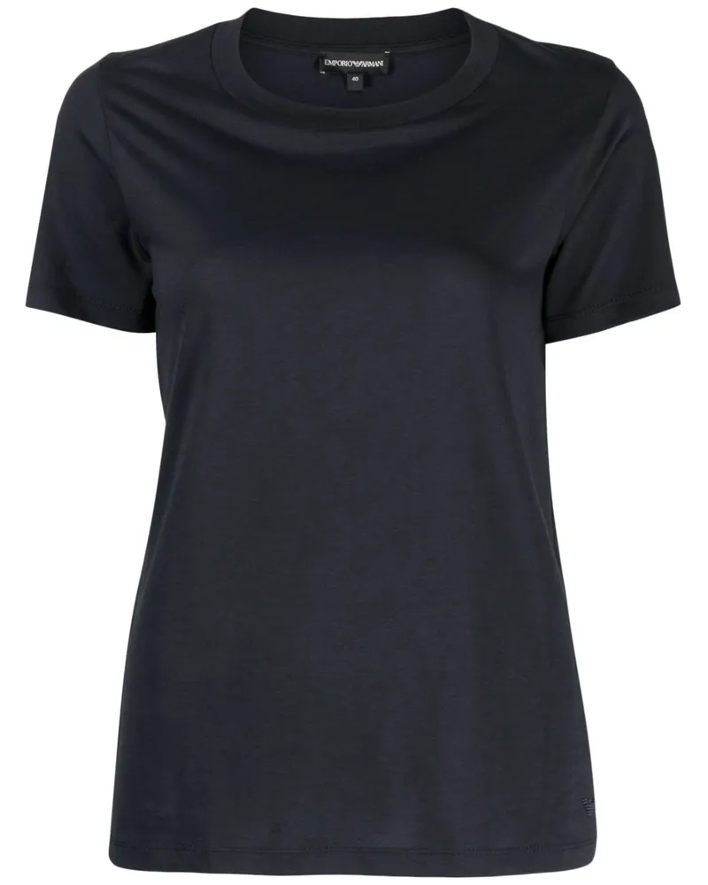 Emporio Armani Logo Baumwoll -T -Shirt Blue